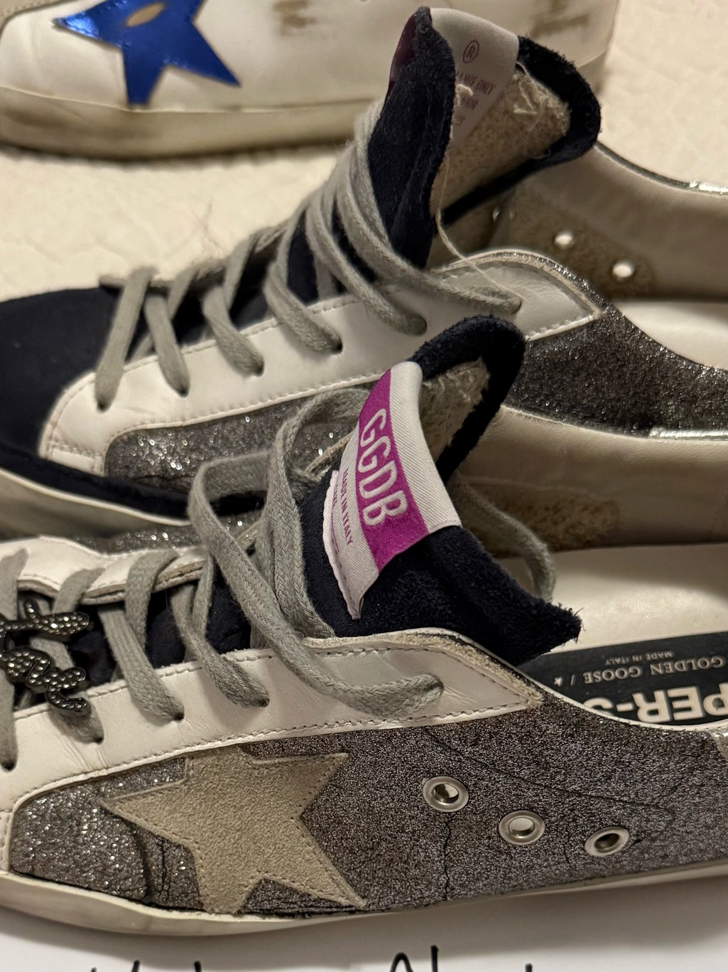 Golden Goose Superstar Sneakers - Silver, Gray, Black Size 41